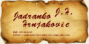 Jadranko Hrnjaković vizit kartica